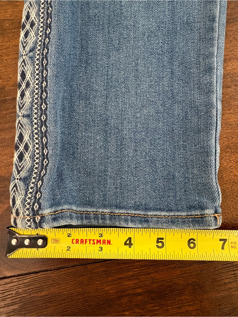 Driftwood Audrey Embroidered Aztec Boho Straight Jeans 30x31 (31x 30) Mid Rise - Picture 13 of 15